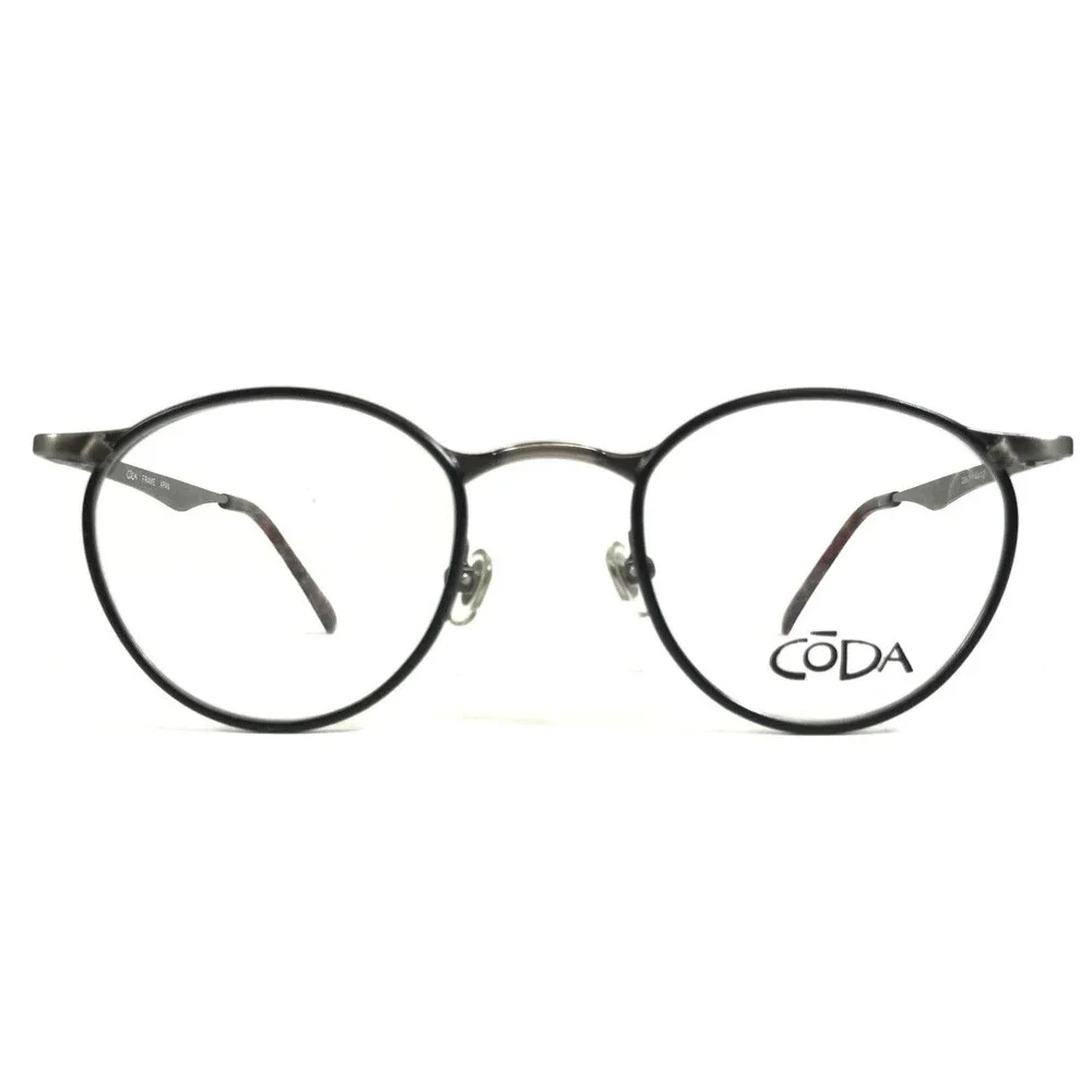 Coda Eyeglasses Frames C-20 QB63 Antique Black Gray Round Modernist 44-21-132